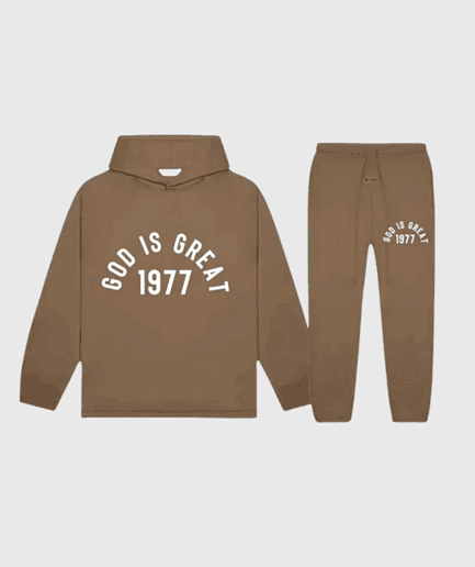 Essentials God Is Great Tracksuit Brown