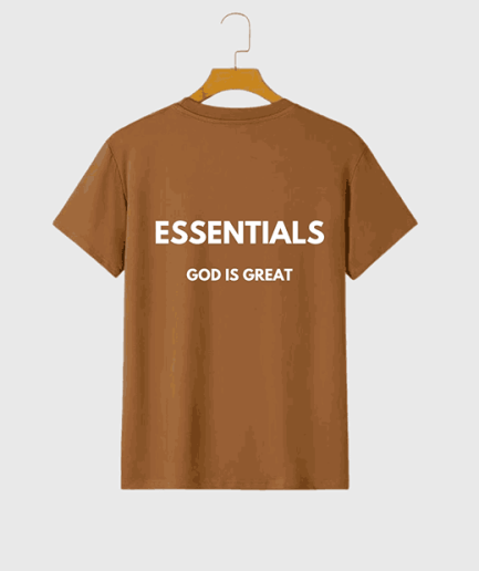 Essentials God Is Great Brown T-Shirt